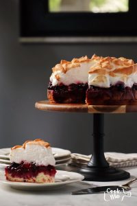 Triple Berry Meringue Cake
