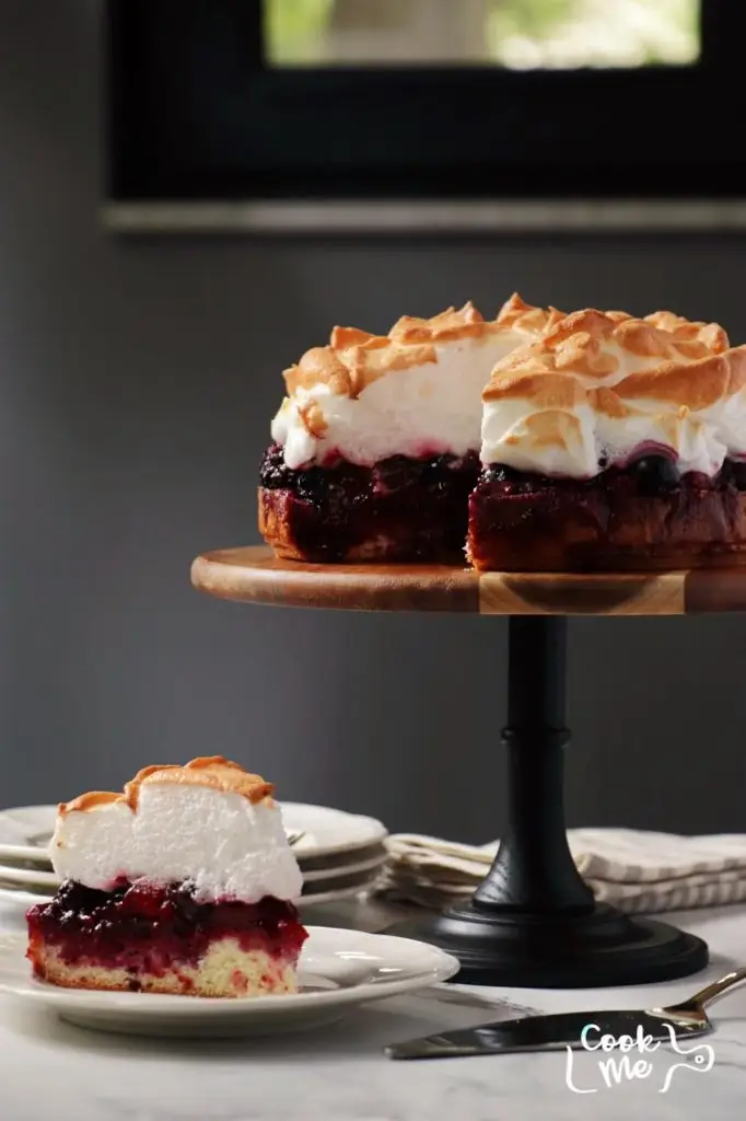 Triple Berry Meringue Cake