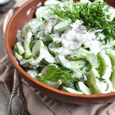 Creamy Cucumber Salad Recipes– Homemade Creamy Cucumber Salad – Easy Creamy Cucumber Salad
