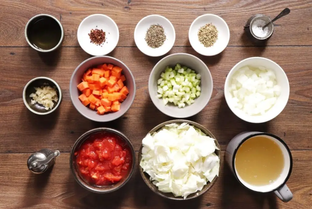Ingredients for Healing Cabbage Soup