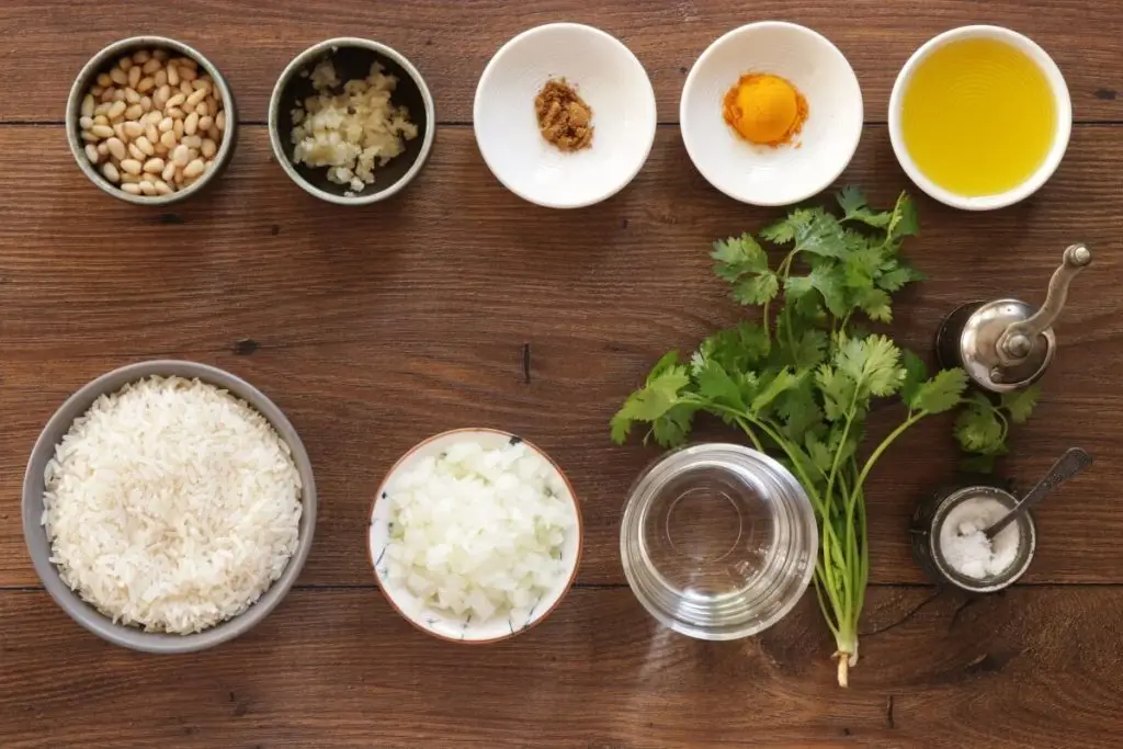 Ingredients for Mediterranean Yellow Rice