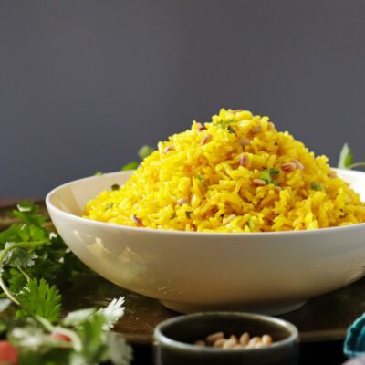 Mediterranean Yellow Rice Recipe-Mediterranean Yellow Basmati Rice- Mediterranean Rice Bowl-Yellow Rice Recipe