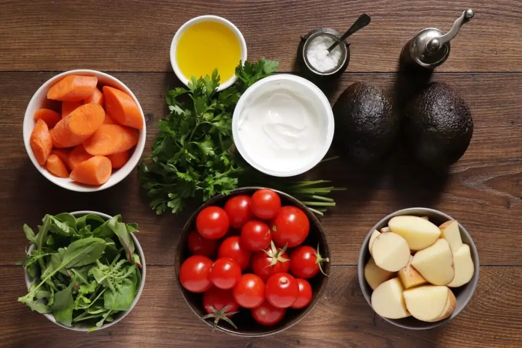 Ingredients for Roasted Vegetable Bowl