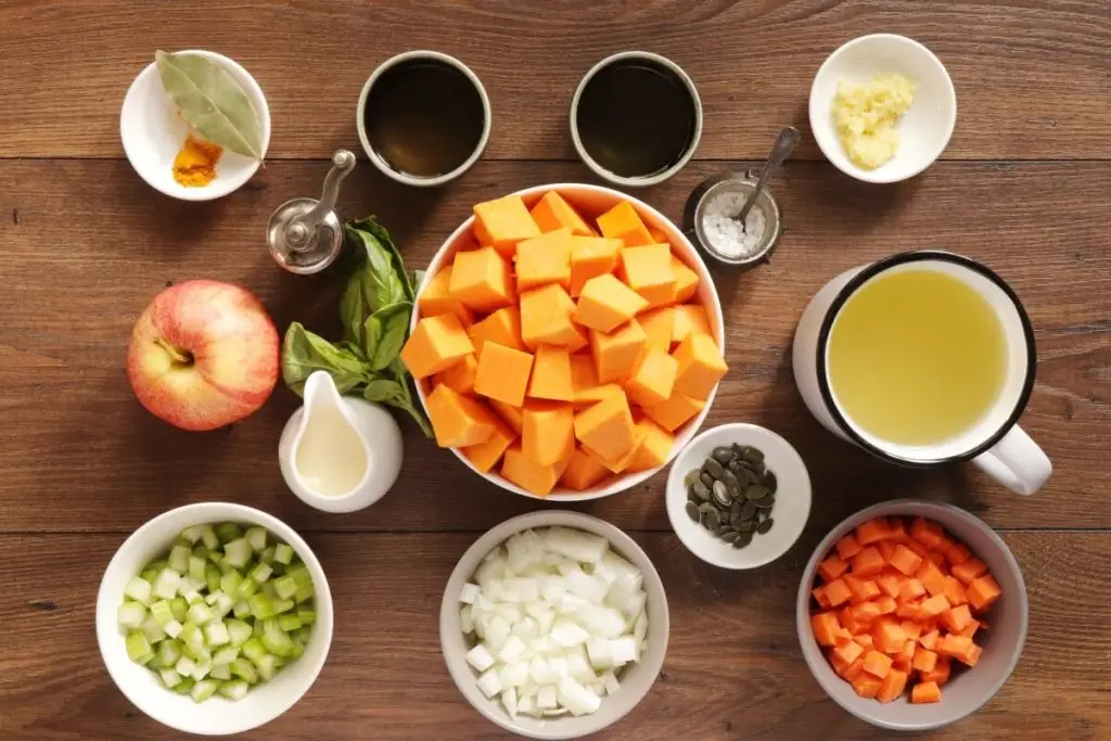 Ingredients for Butternut Squash and Apple Soup