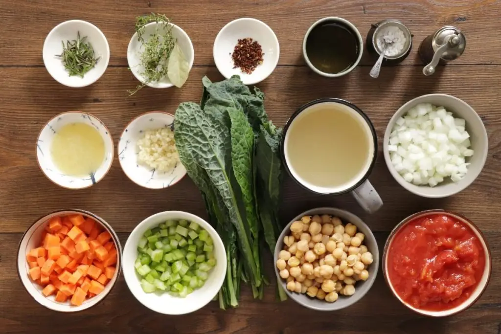 Ingredients for Chickpea Kale Soup