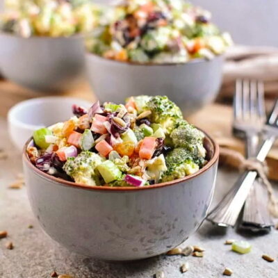Crunchy Broccoli Salad Recipe -Healthy Crunchy Broccoli Salad Recipe- Easy Crunchy Broccoli Salad Recipe