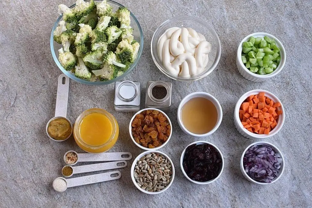 Ingredients for Crunchy Broccoli Salad