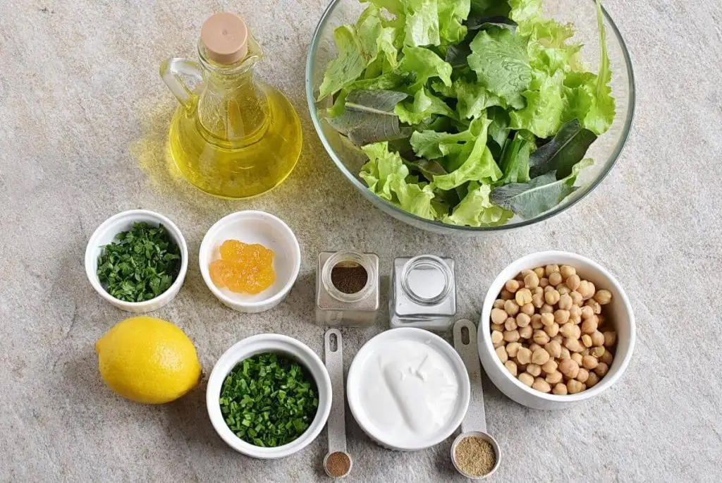 Ingredients for Lemony Garbanzo Salad