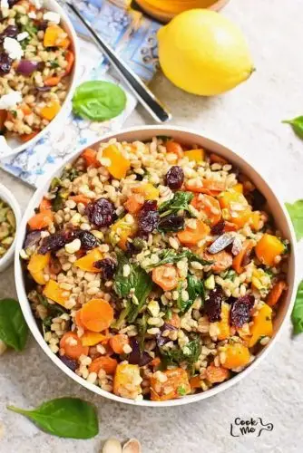 Warm Farro Salad with Roasted Root Vegetables