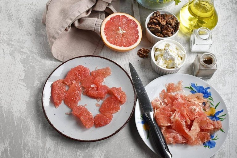 Step 1 - Grapefruit, Walnut, and Feta Salad