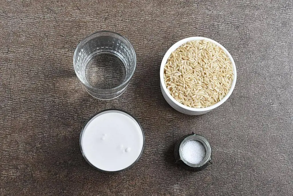 Ingredients for Instant Pot Coconut Brown Rice