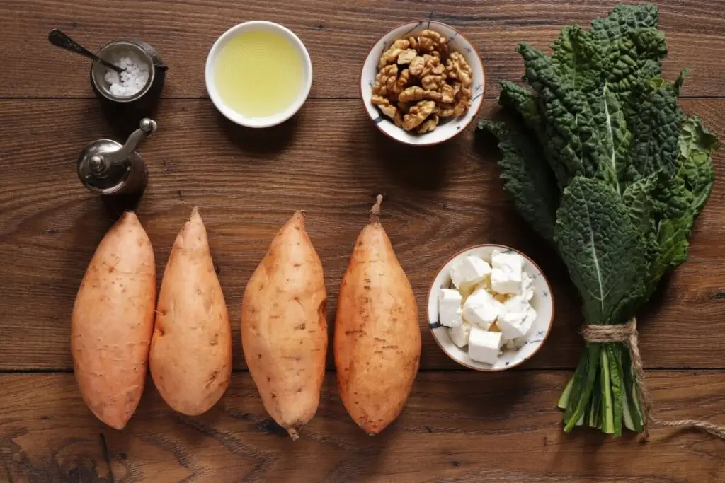Ingredients for Loaded Baked Sweet Potato