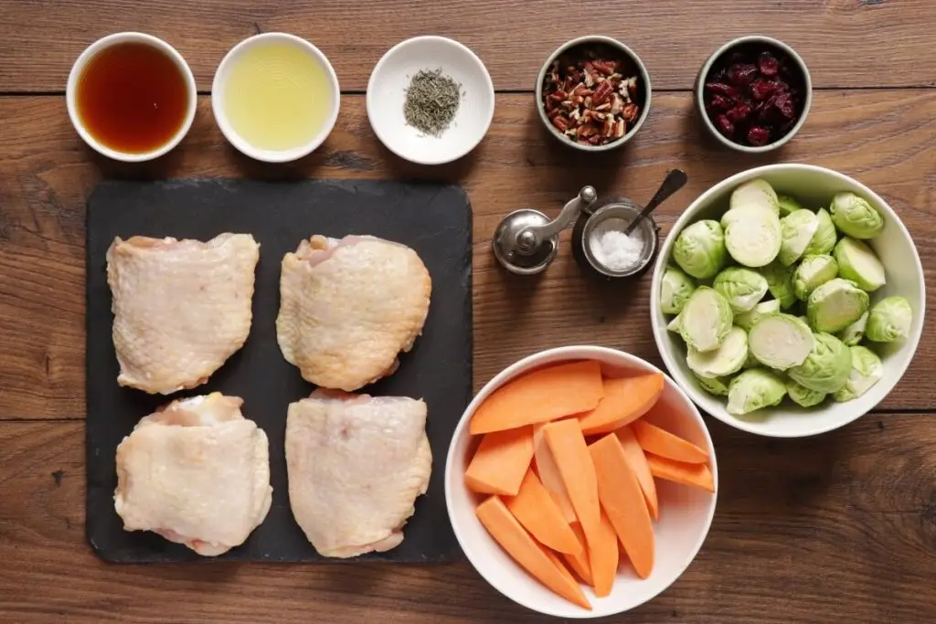 Ingredients for Maple-Roasted Chicken Thighs