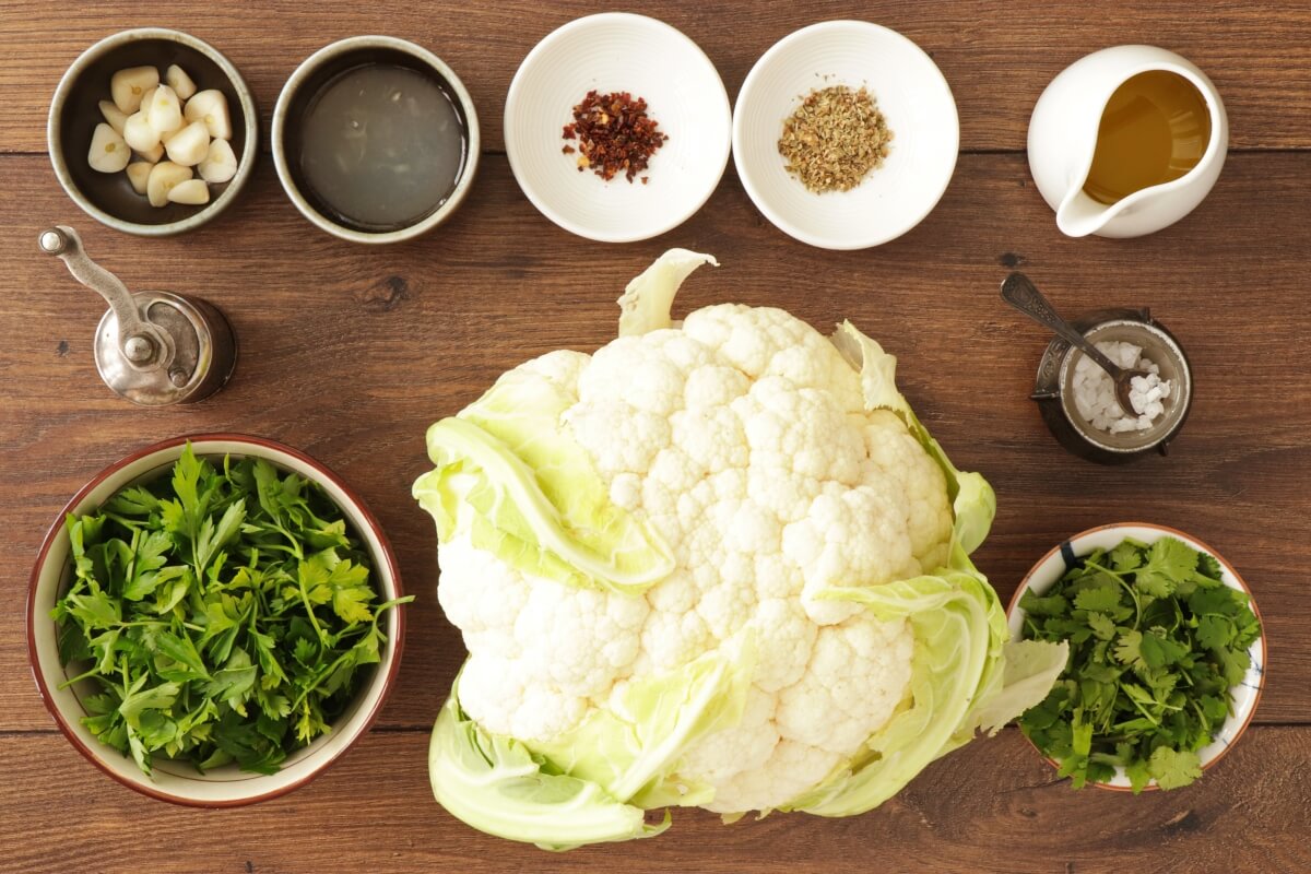 Ingridiens for Roasted Cauliflower Steaks