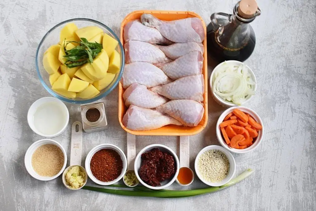 Ingredients for Spicy Korean Chicken Stew