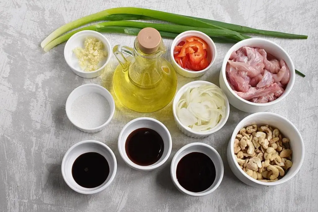 Ingredients for Thai Cashew Chicken Stir-Fry