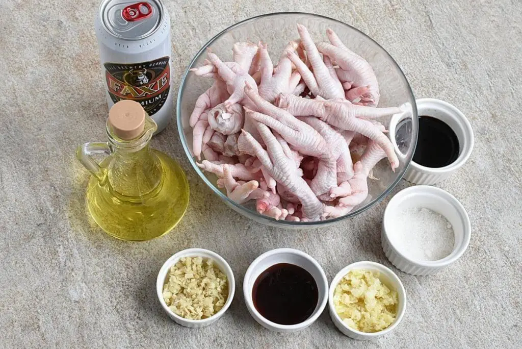 Ingredients for Easy Braised Chicken Feet