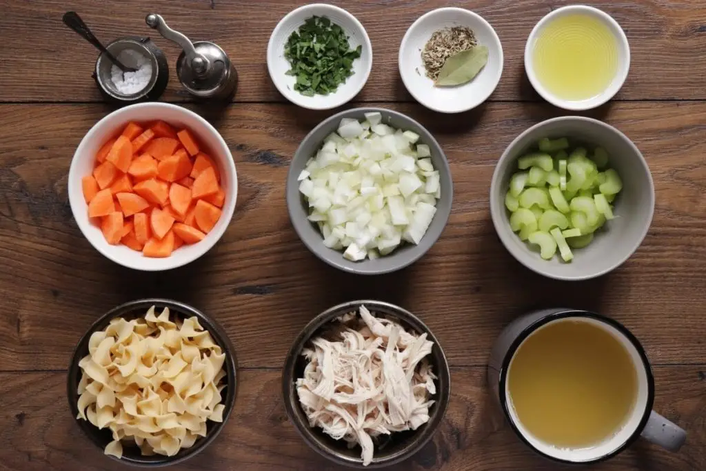 Ingredients for Leftover Turkey Noodle Soup