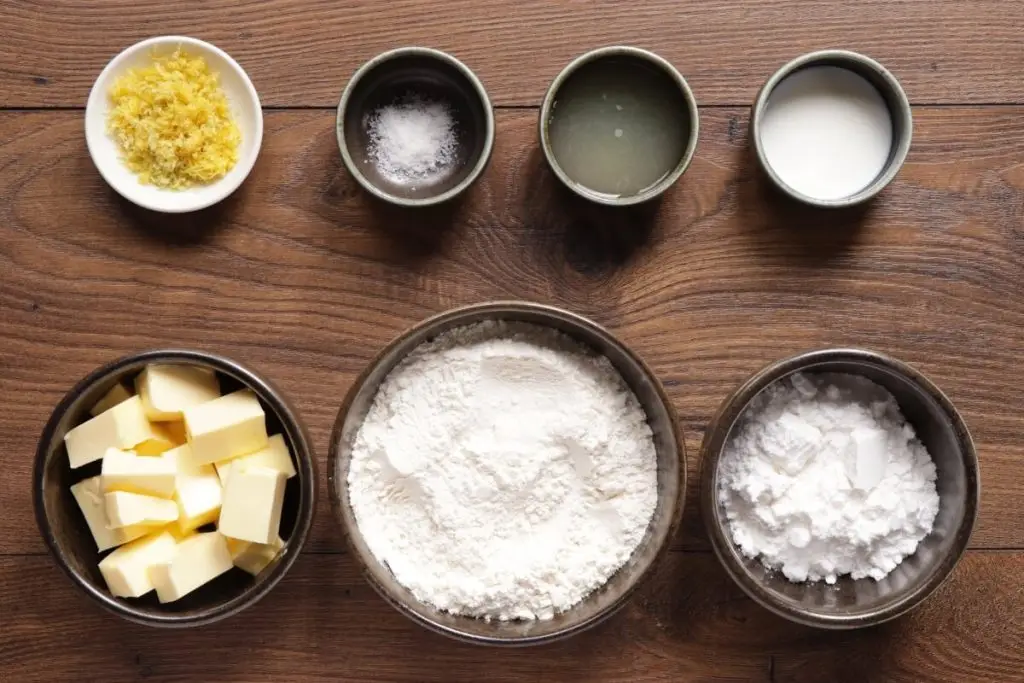 Ingredients for Lemon Shortbread Cookies