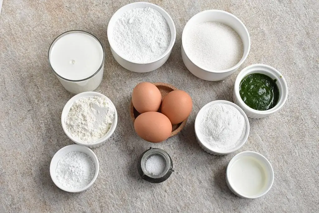 Ingredients for Pandan Waffles