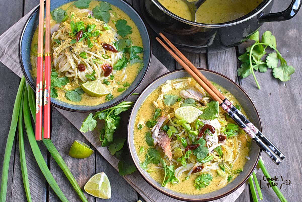 Thai-Inspired Chicken and Rice Noodle Soup Recipes– Homemade Thai-Inspired Chicken and Rice Noodle Soup – Easy Thai-Inspired Chicken and Rice Noodle Soup