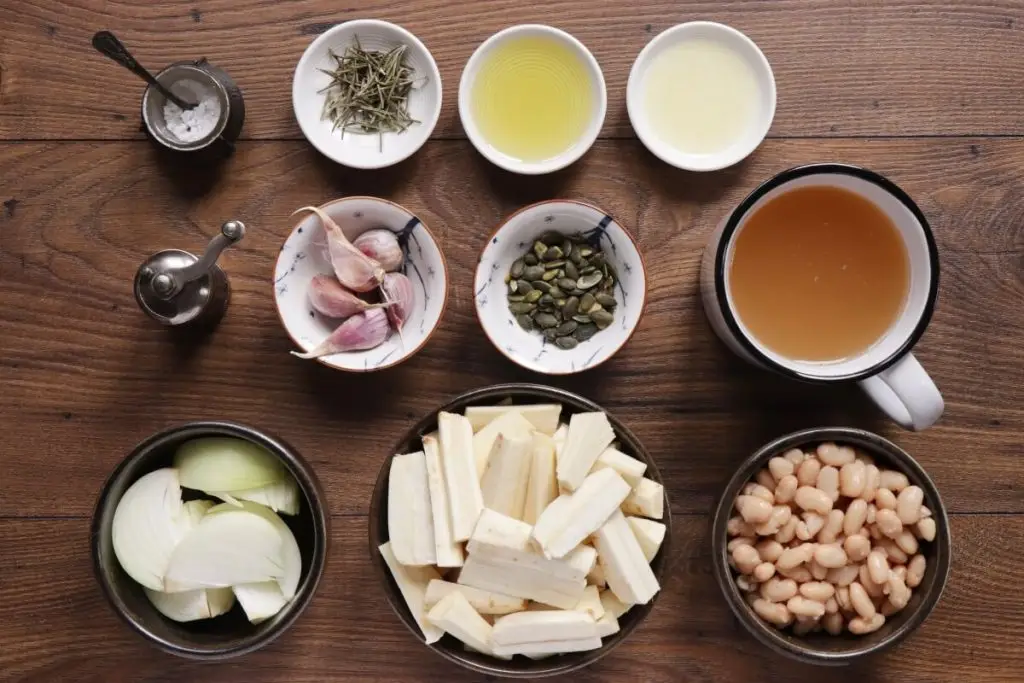 Ingredients for White Bean and Parsnip Soup