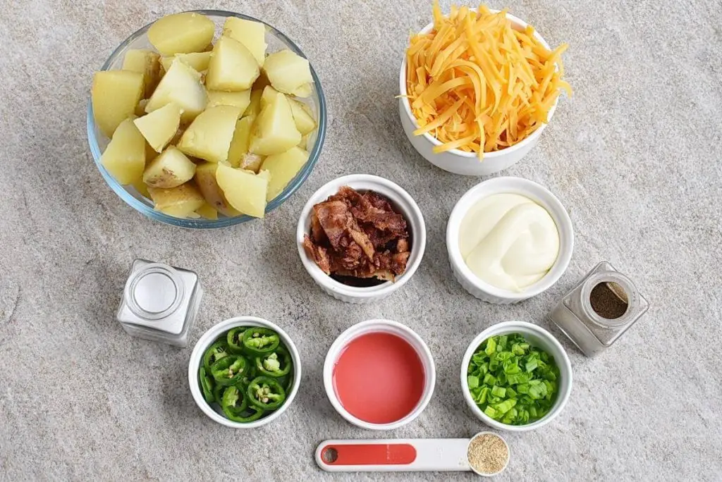 Ingredients for Best Jalapeño Popper Potato Salad