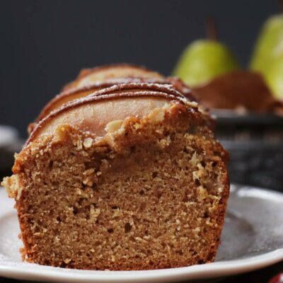 Spiced Pear Cake Recipe-Snacking Cake Recipe-Pear Cake Recipes with Fresh Pears-Pear Loaf Cake