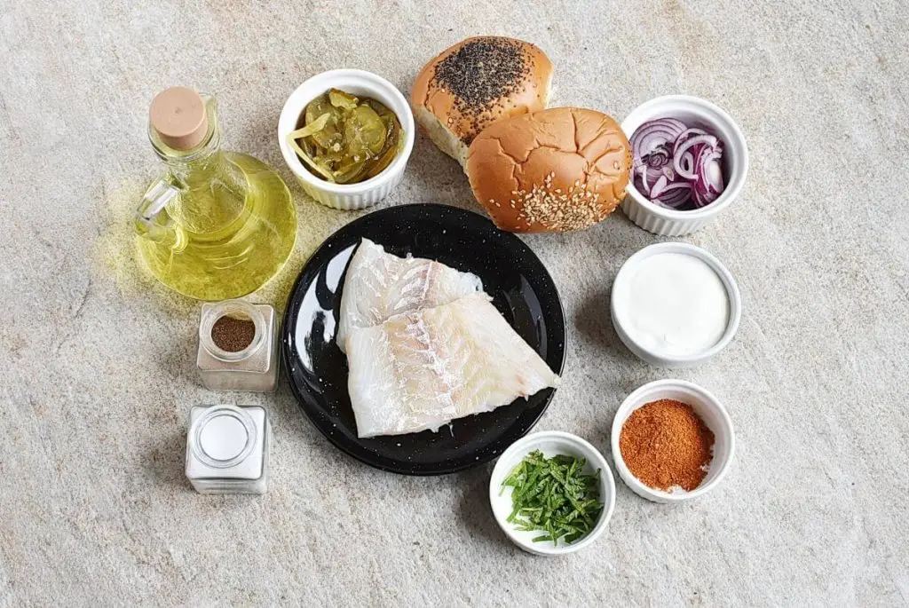 Ingredients for Tandoori Cod Burger