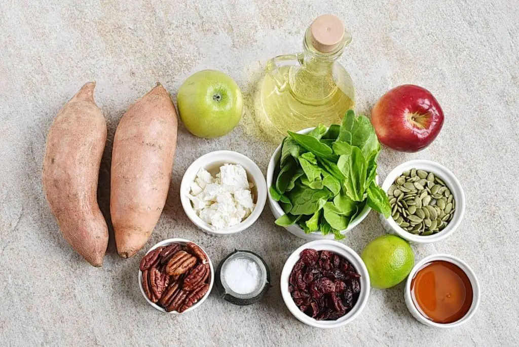 Ingredients for 30-Minute Roasted Sweet Potato Salad