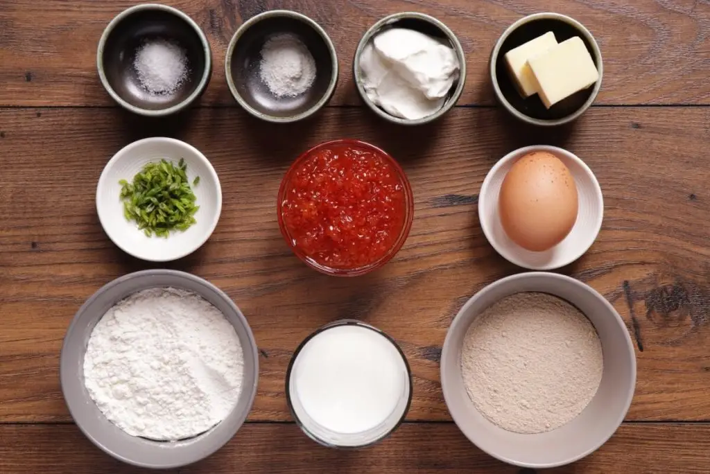 Ingredients for Buckwheat Blinis with Salmon Roe