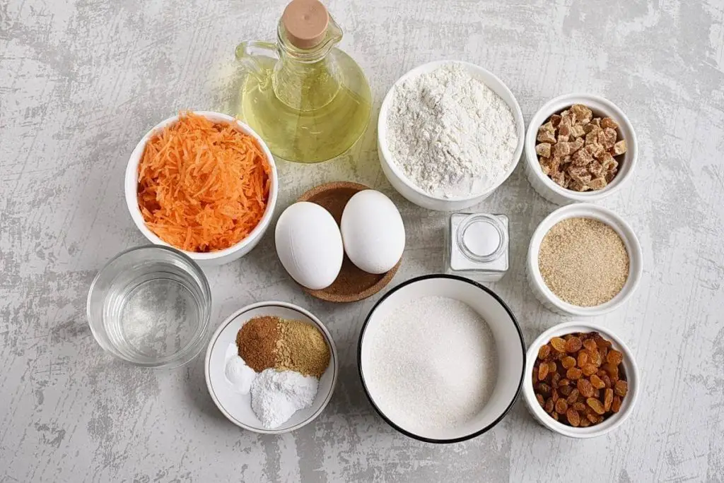 Ingredients for Carrot Muffins