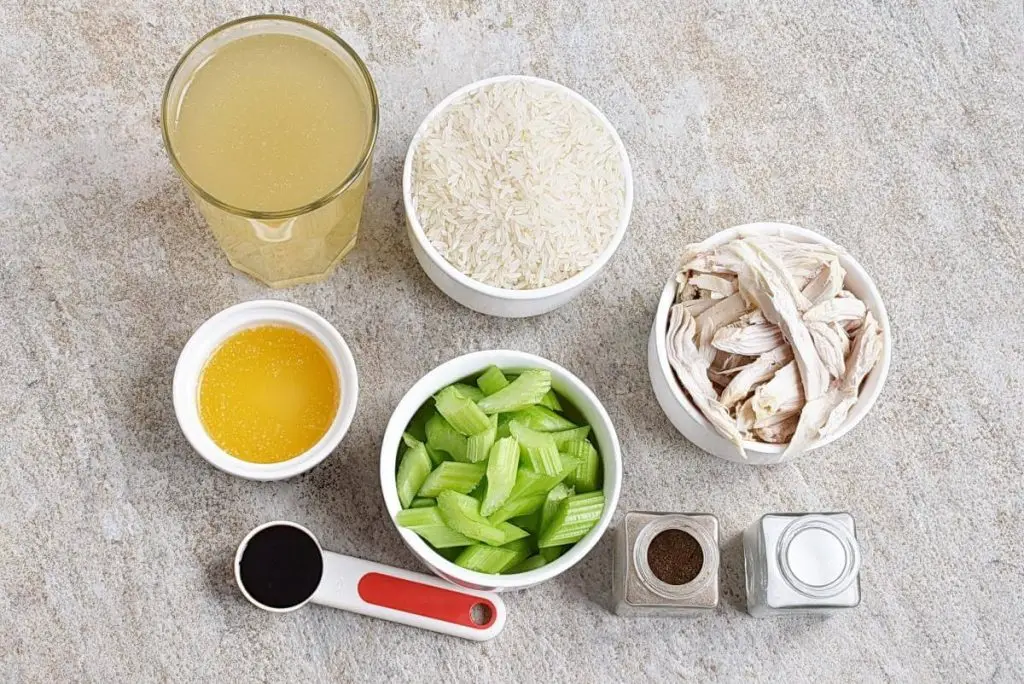 Ingredients for Chicken and Celery Rice