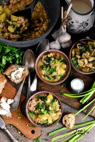 Leek, Potato and Spinach Stew