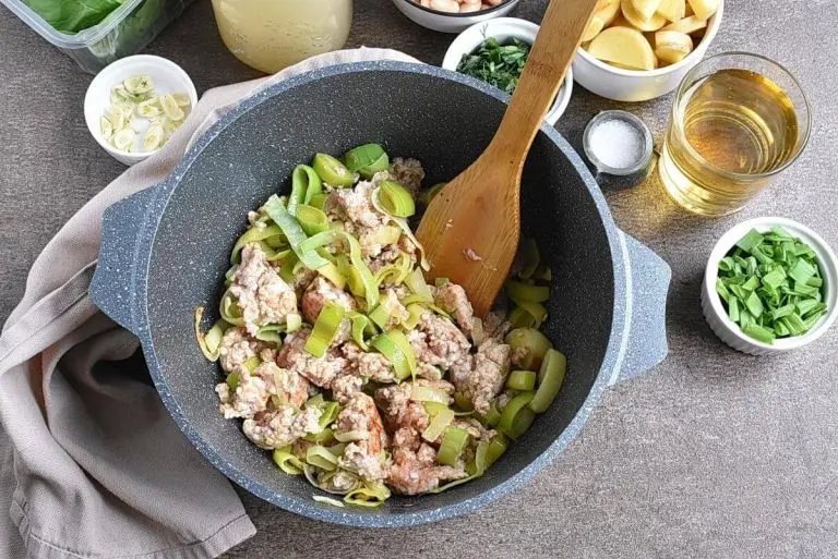 Step 1 - Leek, Potato and Spinach Stew
