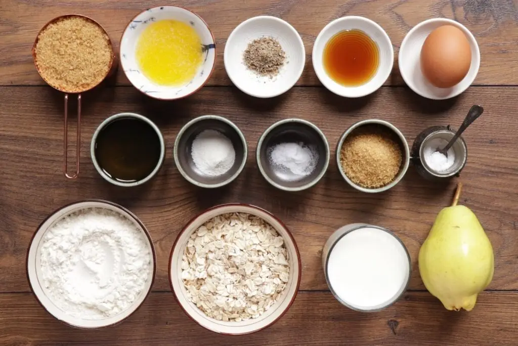 Ingredients for Pear Oatmeal Muffins