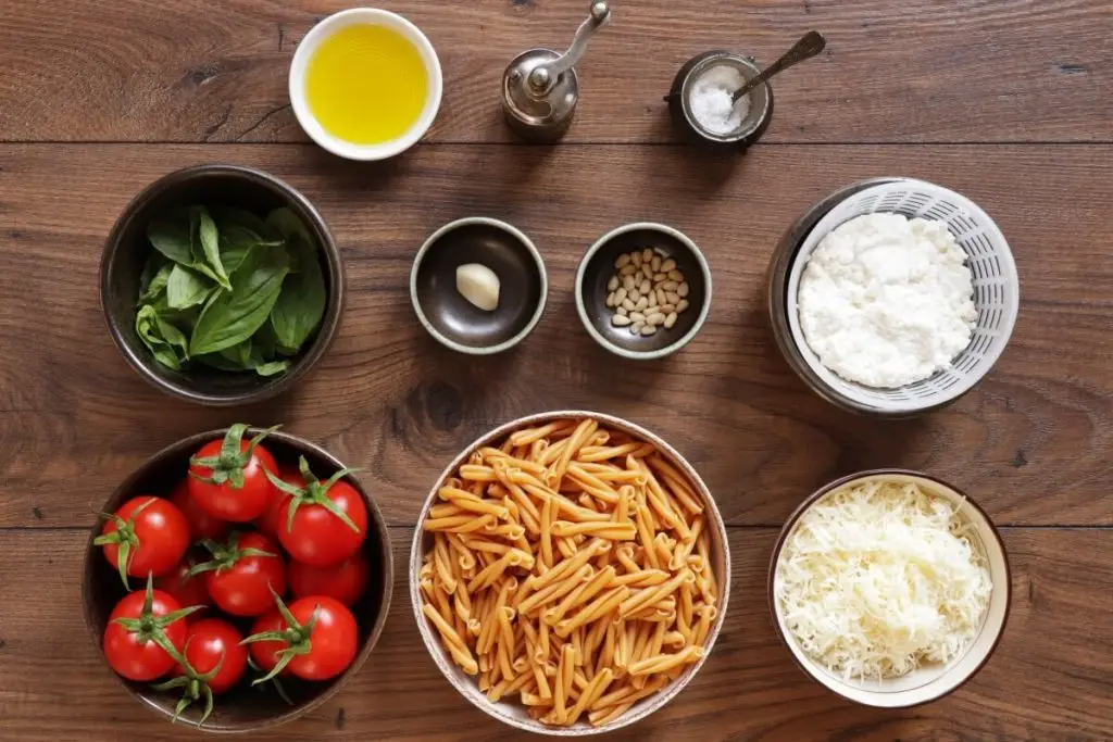 Ingredients for Sicilian Pesto Pasta