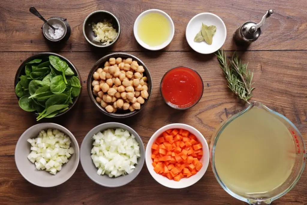 Ingredients for Vegan Tuscan Chickpea Soup
