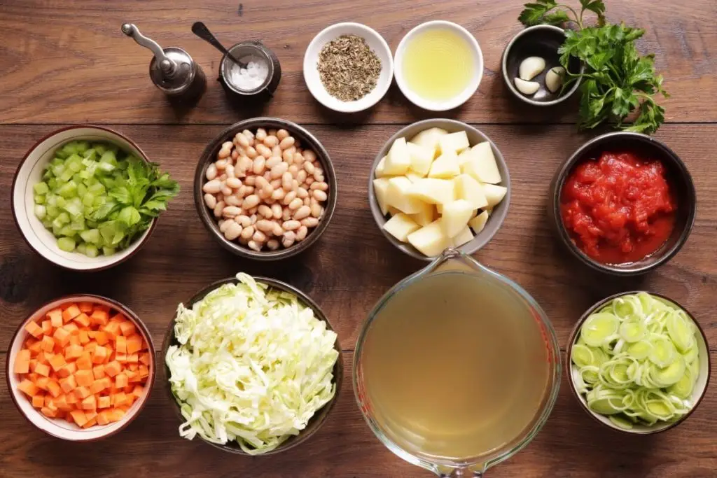 Ingredients for Cabbage and White Bean Soup