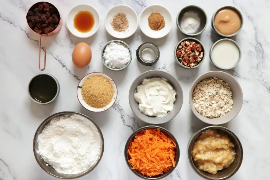 Ingredients for Carrot Cake Banana Bread