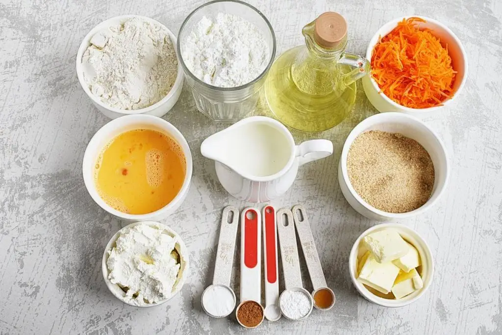 Ingredients for Easy Carrot Cake Muffins