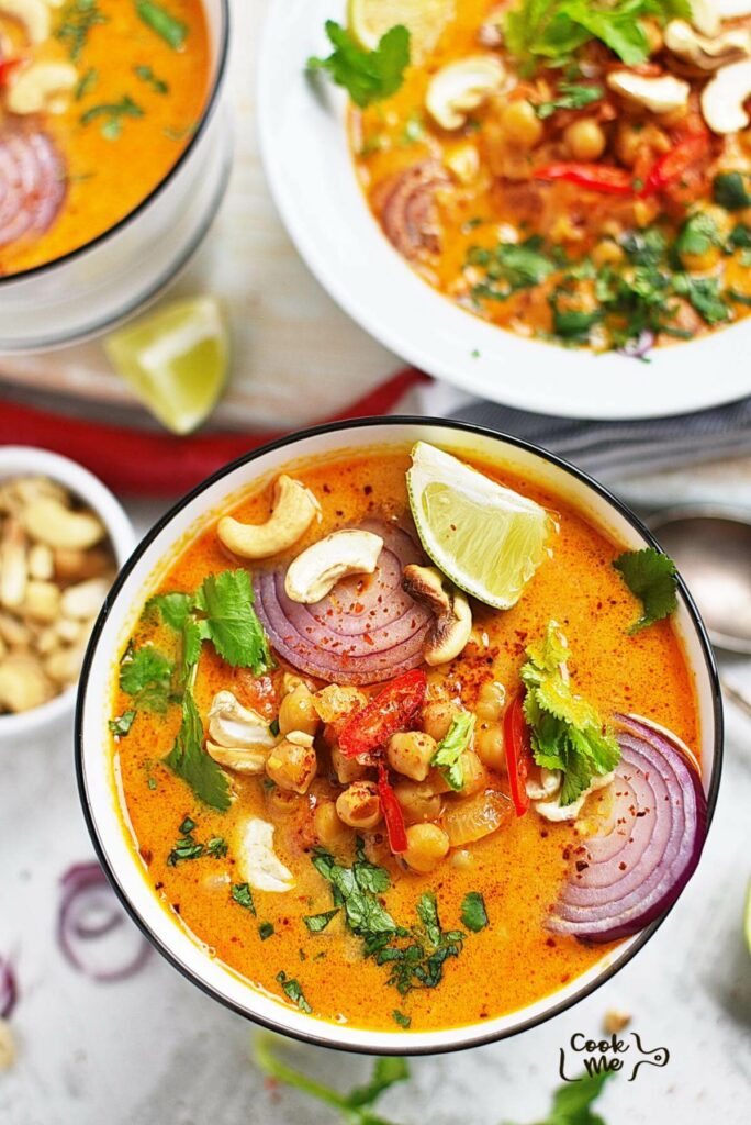 Chickpea and Tomato Coconut Curry Soup