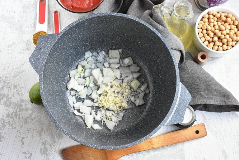 Step 1 - Chickpea and Tomato Coconut Curry Soup