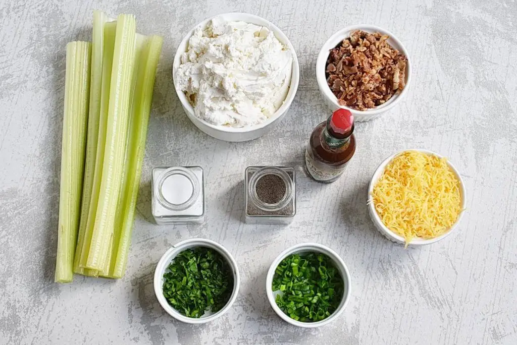 Ingredients for Cream Cheese Stuffed Celery