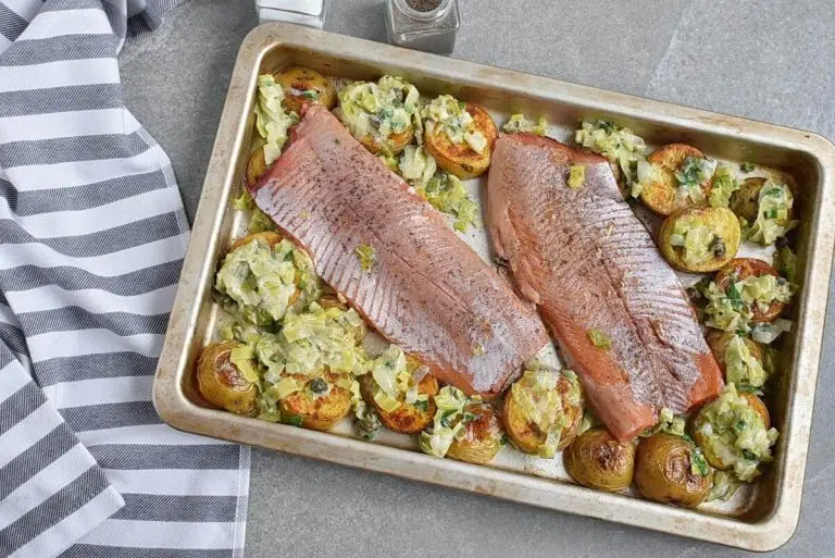 Step 9 - Sheet-Pan Creamy Salmon, Leeks and Potatoes
