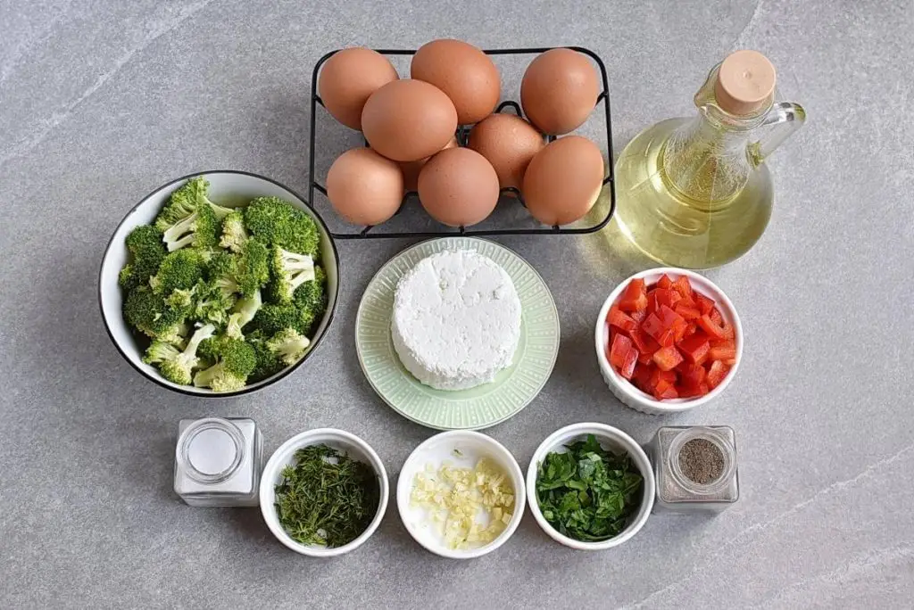 Ingredients for Mini Broccoli and Cheese Frittatas