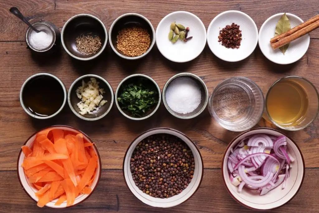 Ingredients for Mung Bean Salad