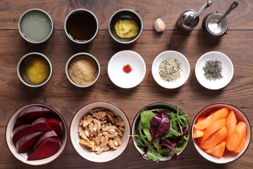Ingredients for Roasted Beet and Carrot Salad