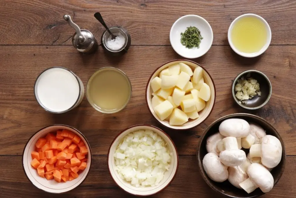 Ingredients for Ukrainian Mushroom Soup