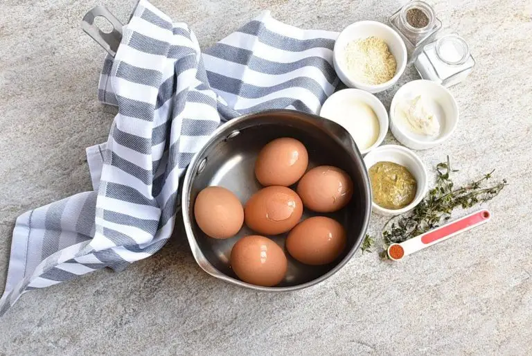 Step 1 - Deviled Eggs with Thyme and Dill